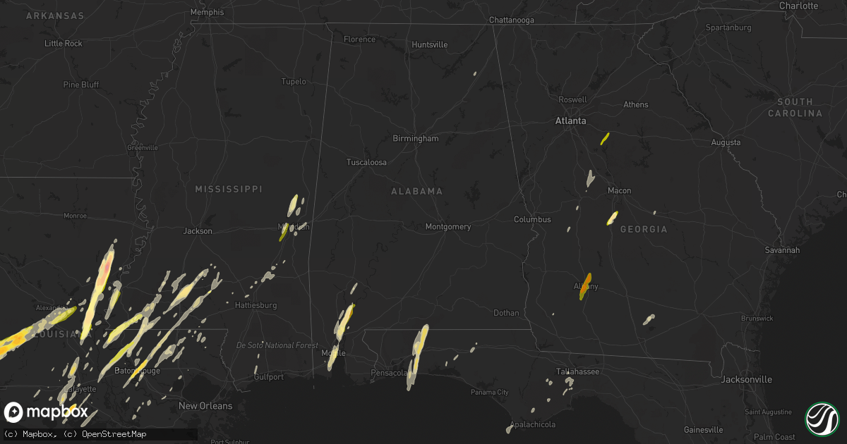 Hail map in Alabama on December 23, 2014