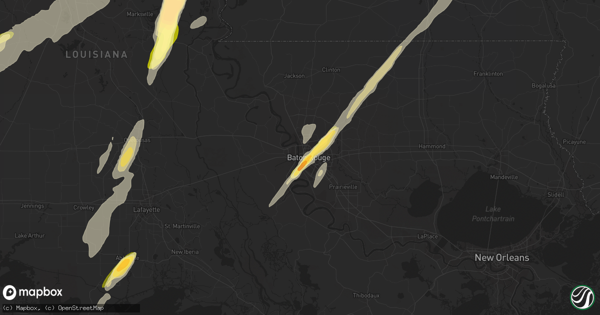 Hail map in Baton Rouge, LA on December 23, 2014