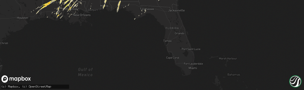 Hail map in Florida on December 23, 2014