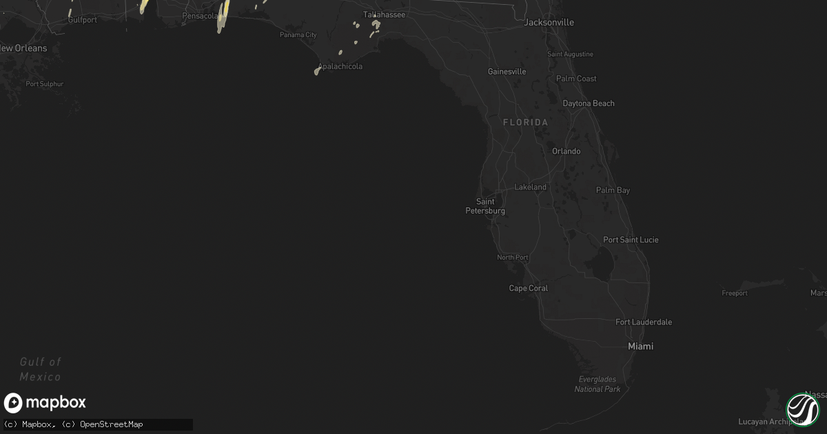 Hail map in Florida on December 23, 2014