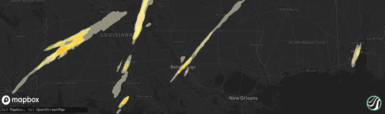 Hail map in Greenwell Springs, LA on December 23, 2014