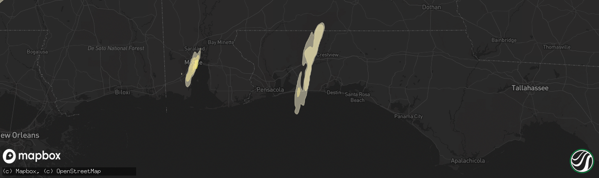 Hail map in Navarre, FL on December 23, 2014