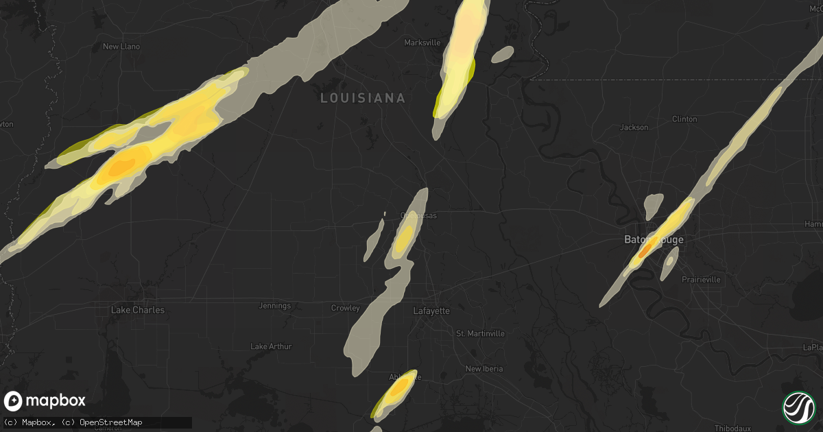 Hail map in Opelousas, LA on December 23, 2014