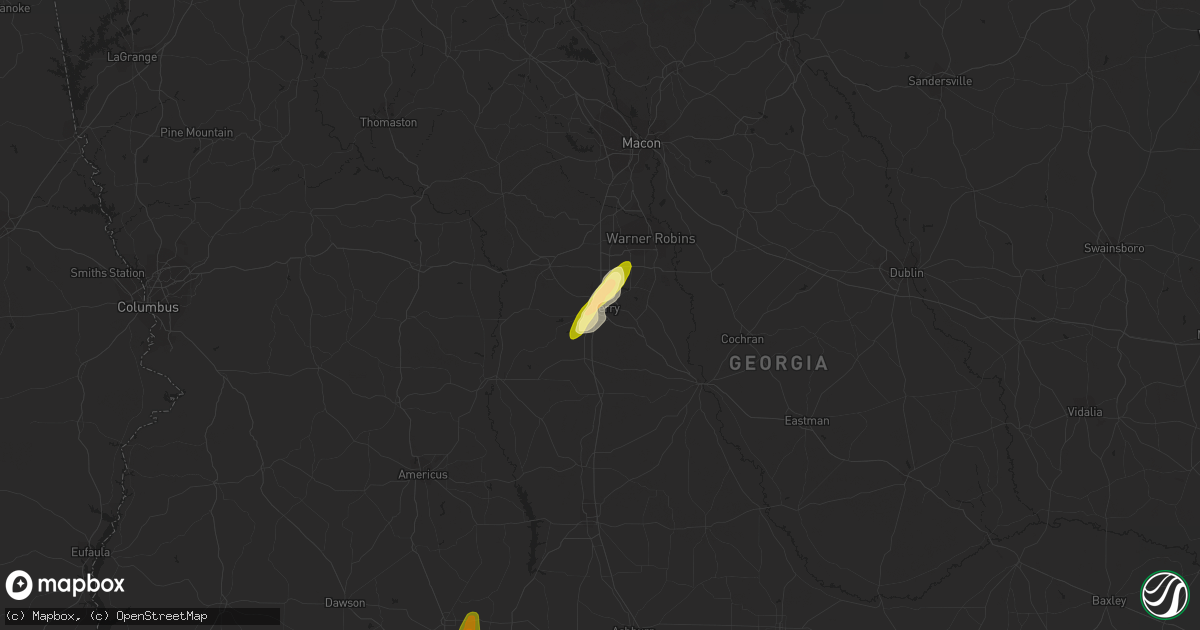Hail map in Perry, GA on December 23, 2014