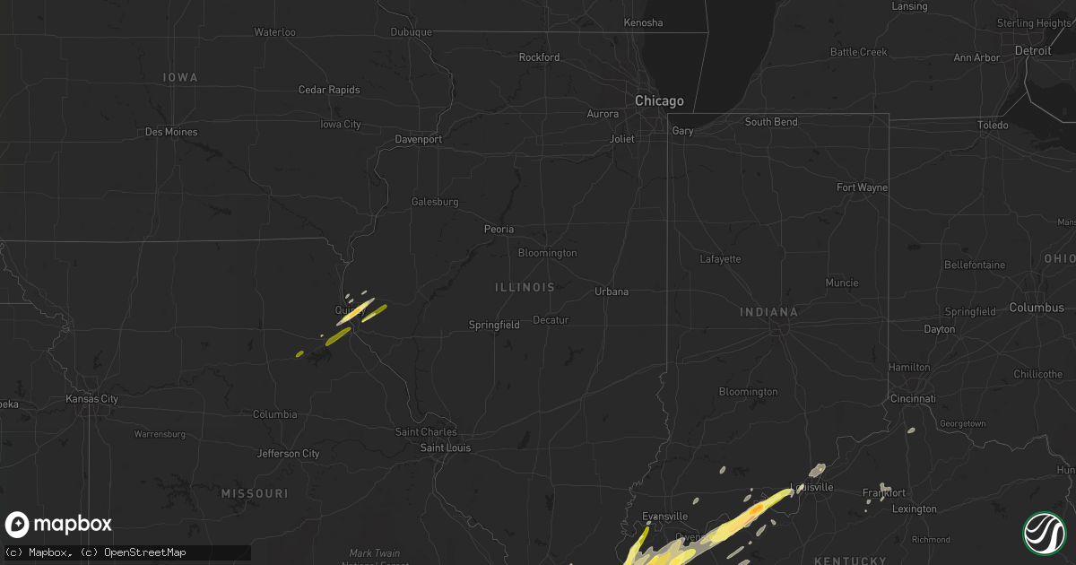 Hail map in Illinois on December 23, 2015