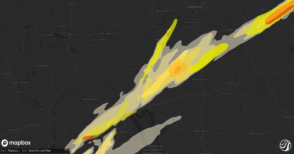 Hail map in Marion, KY on December 23, 2015