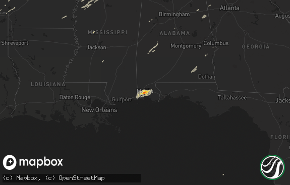 Hail map preview on 12-23-2015