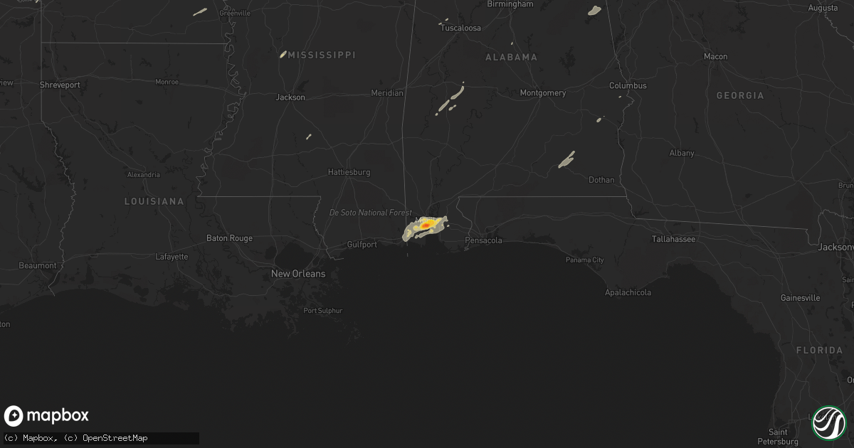 Hail map on December 23, 2015
