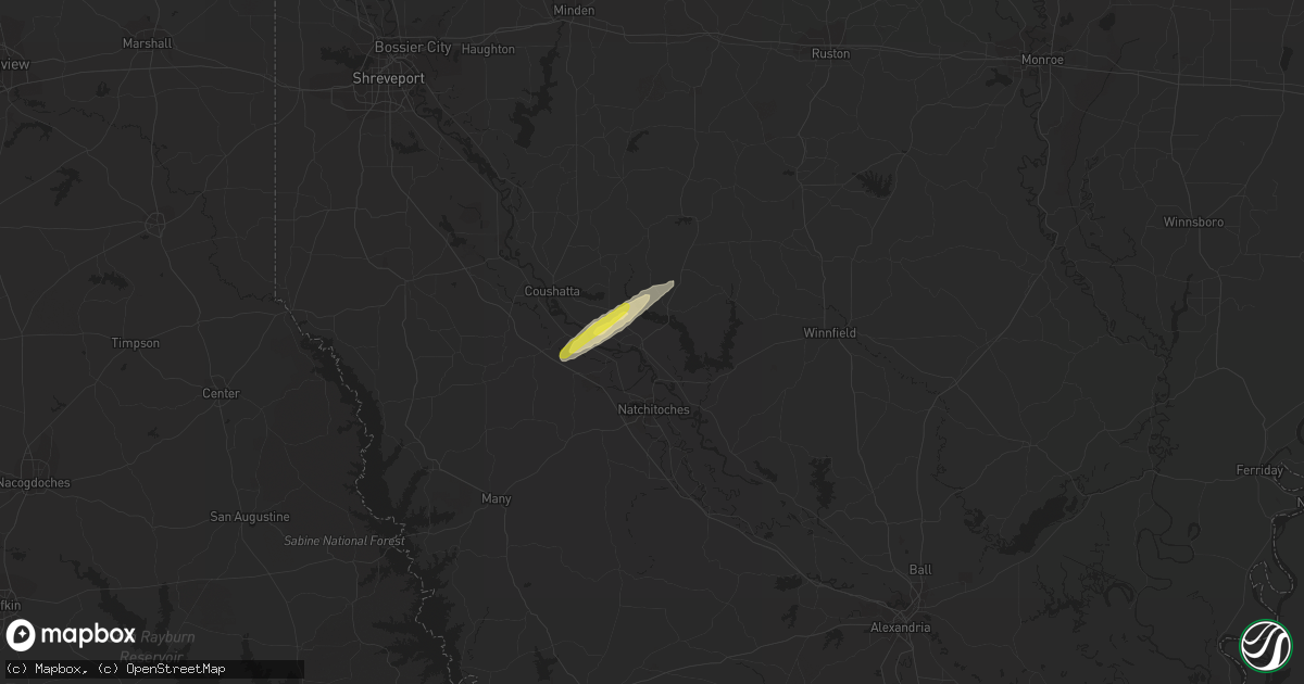 Hail map in Campti, LA on December 23, 2020