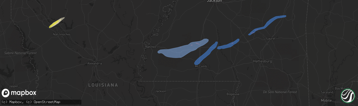 Hail map in Meadville, MS on December 23, 2020