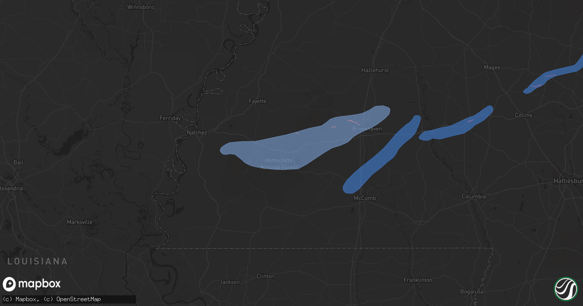 Hail map in Meadville, MS on December 23, 2020