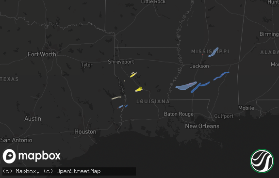 Hail map preview on 12-23-2020