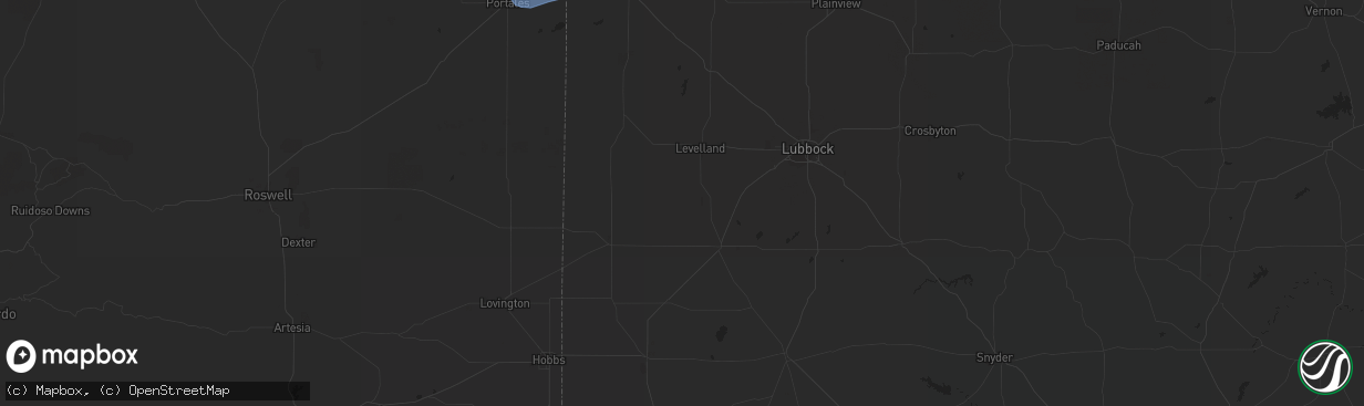 Hail map in Amarillo, TX on December 23, 2023