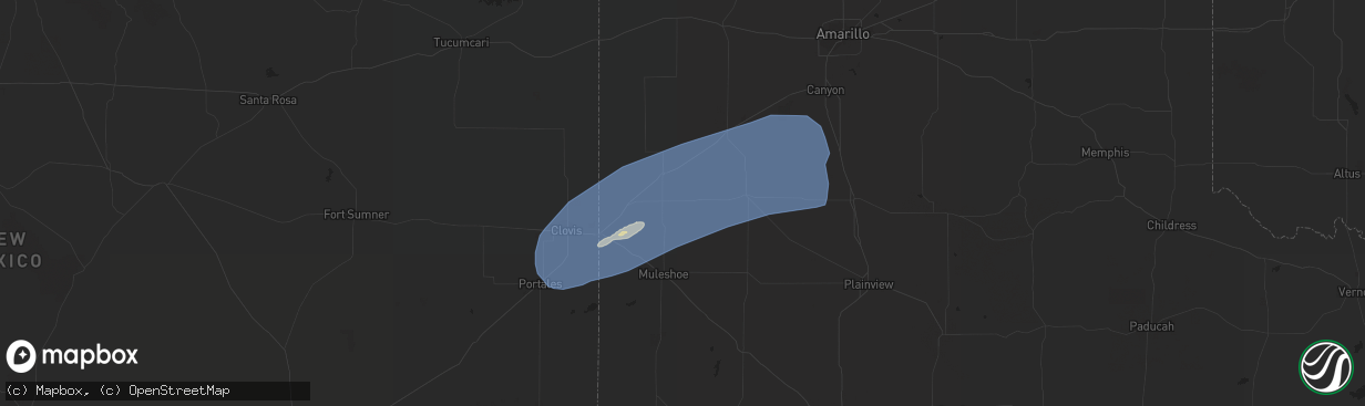 Hail map in Bovina, TX on December 23, 2023