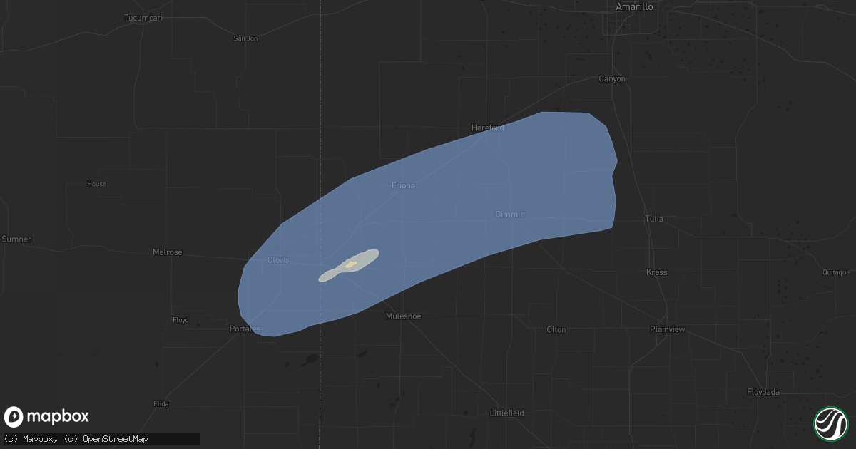 Hail map in Bovina, TX on December 23, 2023