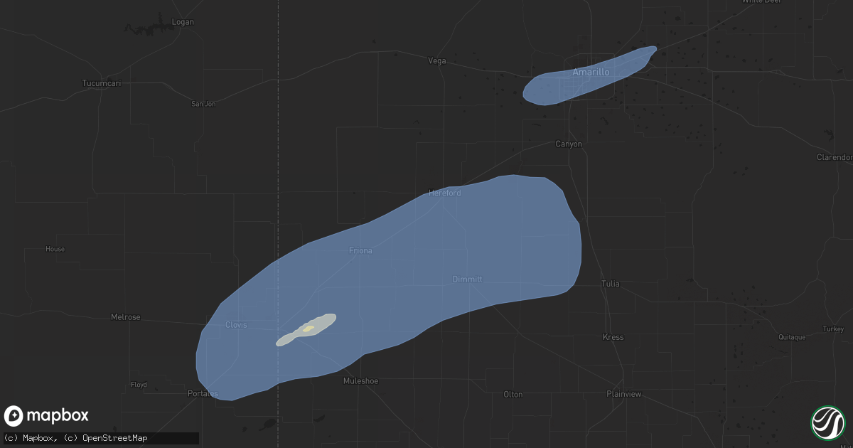 Hail map in Portales, NM on December 23, 2023