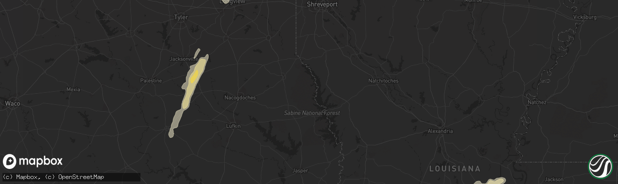 Hail map in Commerce, TX on December 24, 2012