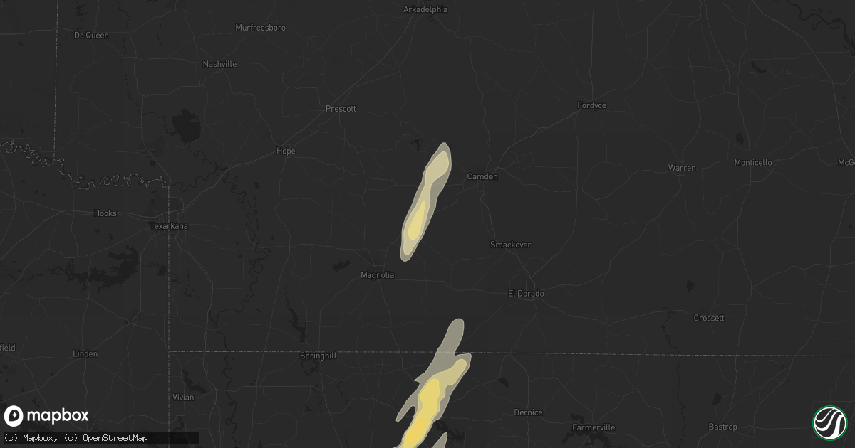 Hail map in Stephens, AR on December 24, 2015