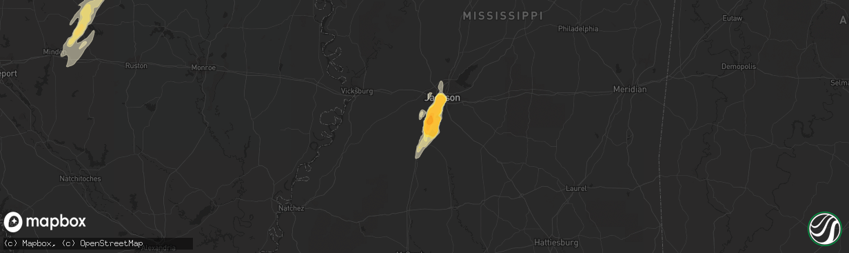 Hail map in Terry, MS on December 24, 2015