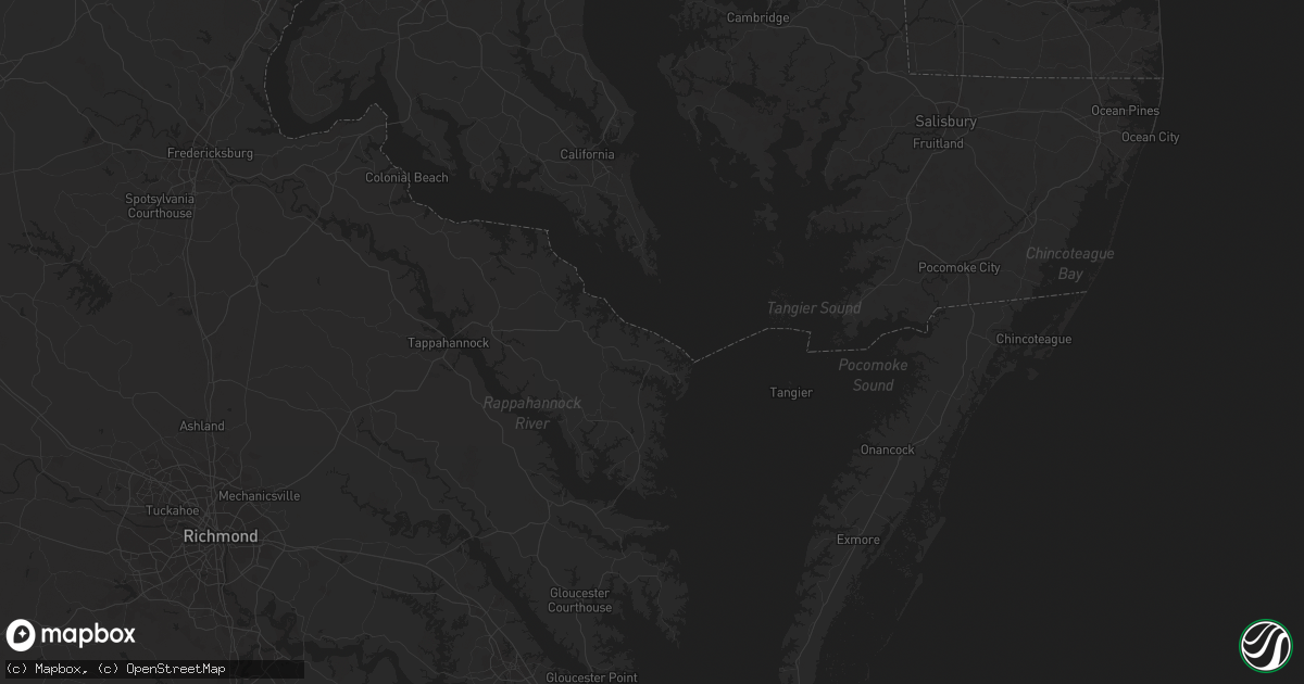 Hail map in Chesapeake, VA on December 24, 2020
