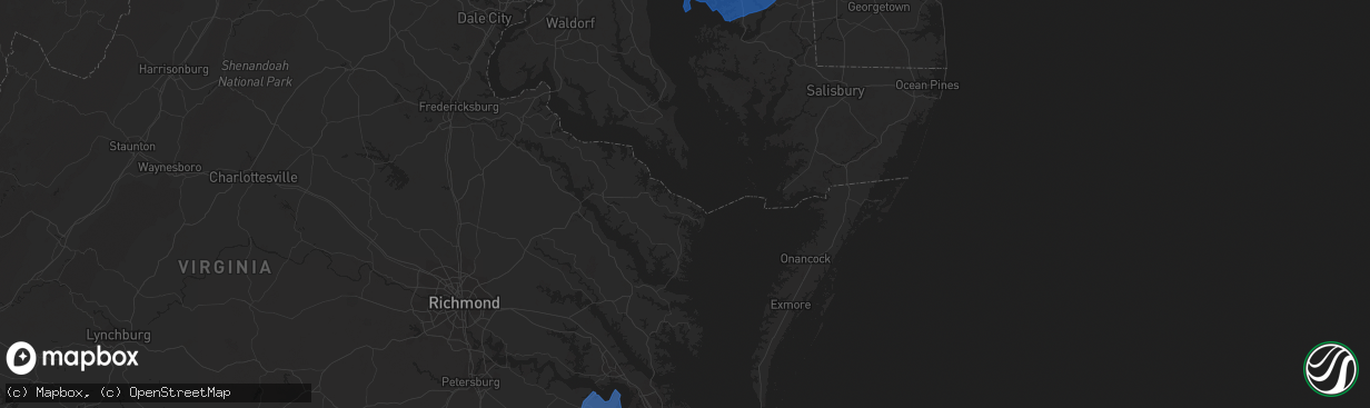Hail map in Norfolk, VA on December 24, 2020