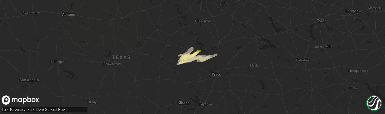 Hail map in Clifton, TX on December 24, 2024