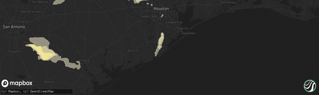 Hail map in Clute, TX on December 24, 2024