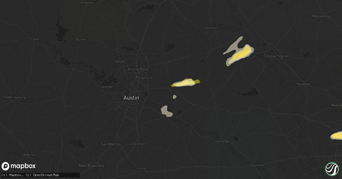 Hail map in Elgin, TX on December 24, 2024