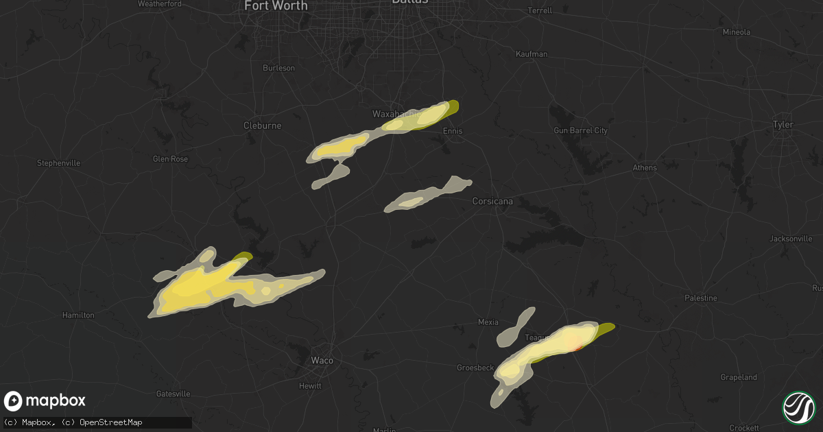 Hail map in Frost, TX on December 24, 2024