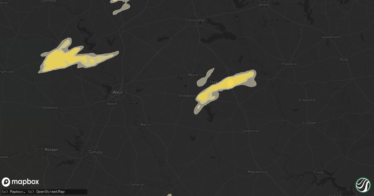 Hail map in Groesbeck, TX on December 24, 2024