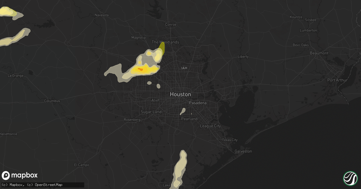 Hail map in Houston, TX on December 24, 2024