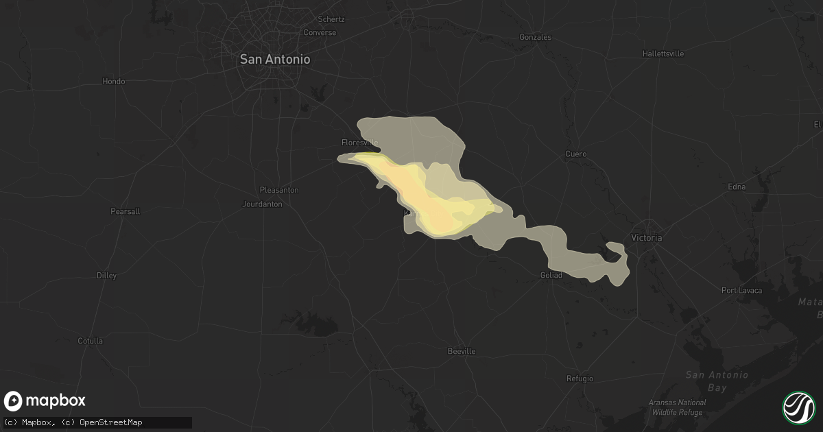 Hail map in Karnes City, TX on December 24, 2024