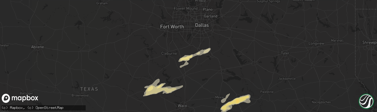 Hail map in Maypearl, TX on December 24, 2024