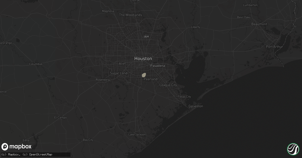 Hail map in Pearland, TX on December 24, 2024