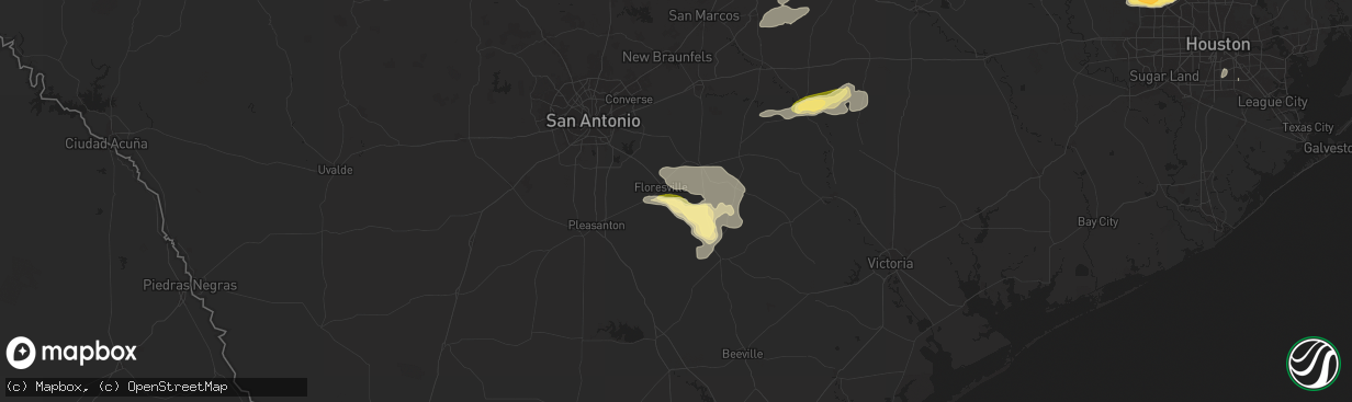 Hail map in Poth, TX on December 24, 2024