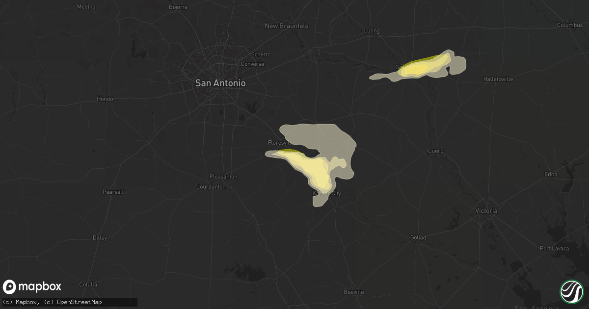 Hail map in Poth, TX on December 24, 2024