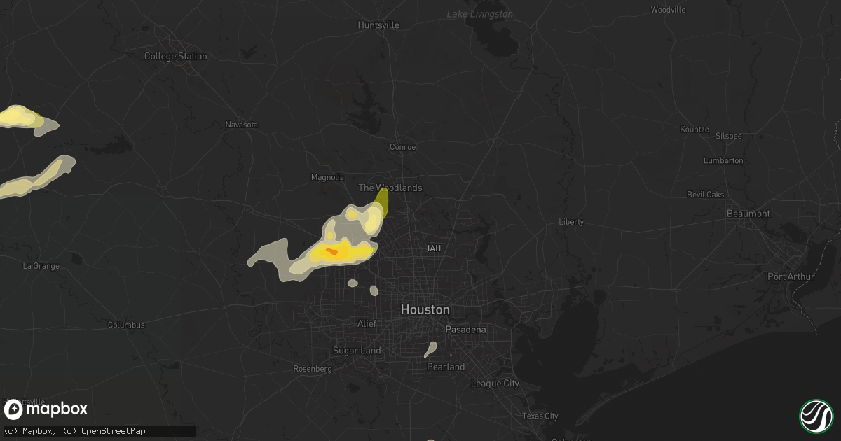 Hail map in Spring, TX on December 24, 2024