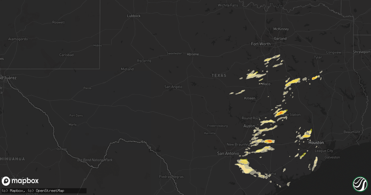 Hail map in Texas on December 24, 2024