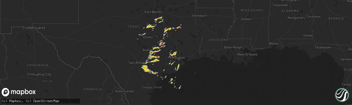 Hail map on December 24, 2024