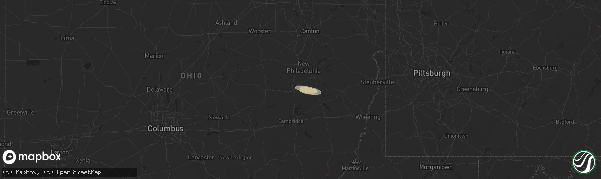Hail map in Port Washington, OH on December 24, 2025