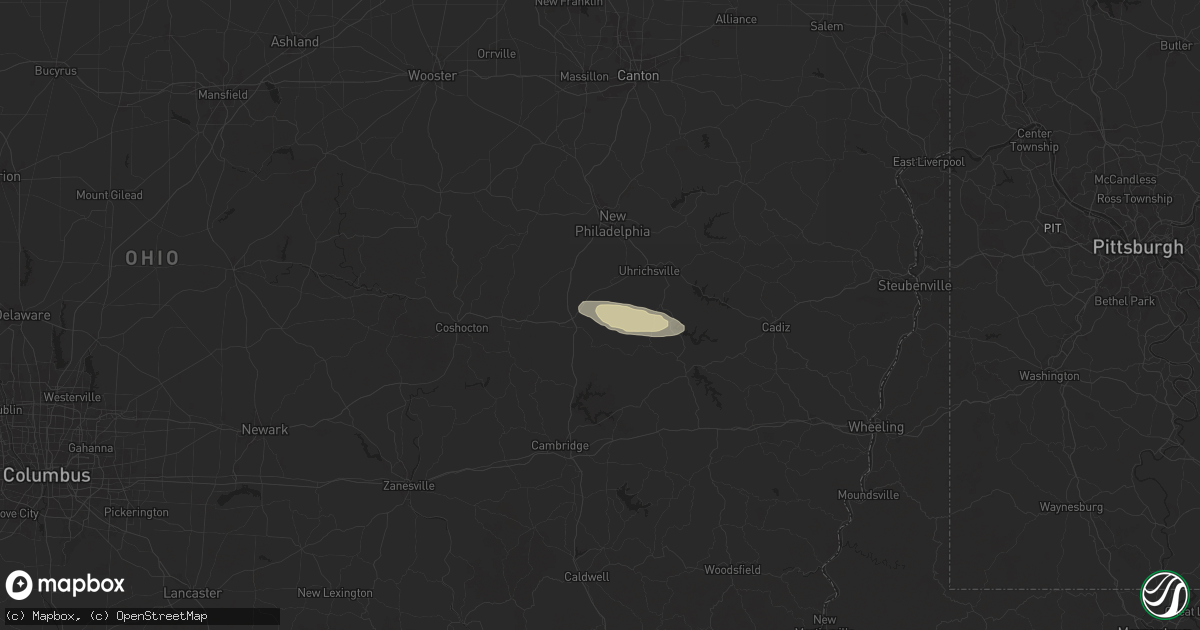 Hail map in Port Washington, OH on December 24, 2025