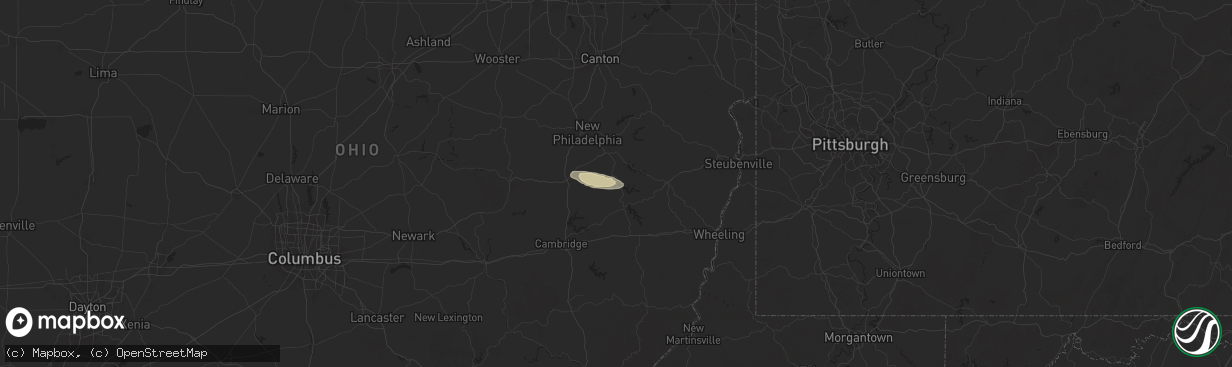 Hail map in Tippecanoe, OH on December 24, 2025