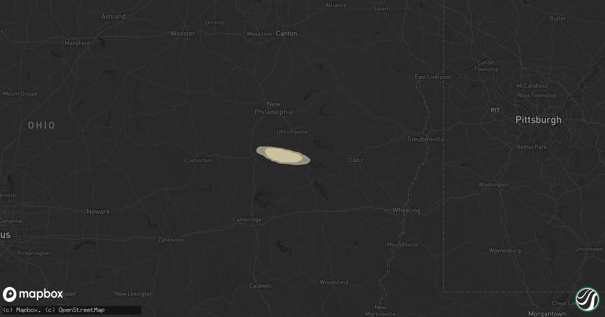 Hail map in Tippecanoe, OH on December 24, 2025
