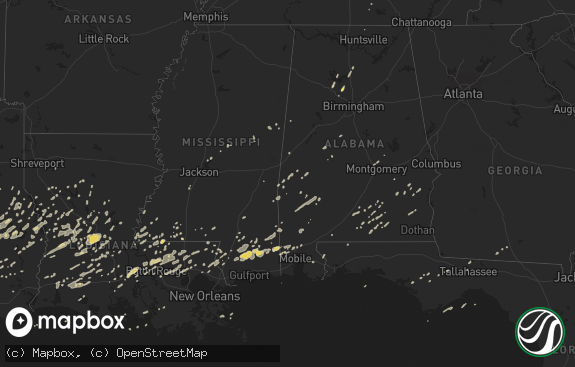 Hail map preview on 12-25-2012