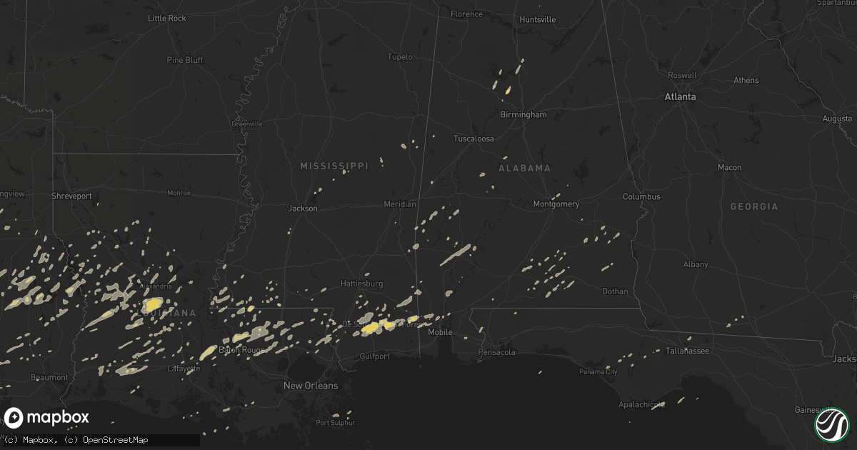 Hail map on December 25, 2012