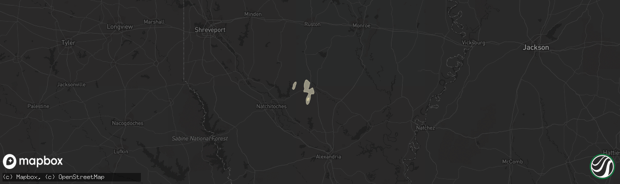 Hail map in Winnfield, LA on December 25, 2015