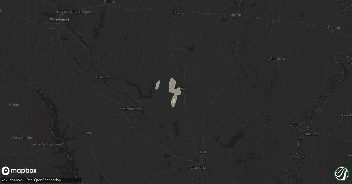 Hail map in Winnfield, LA on December 25, 2015