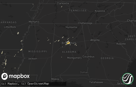 Hail map preview on 12-25-2015