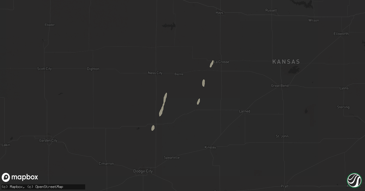 Hail map in Upland, NE on December 25, 2016