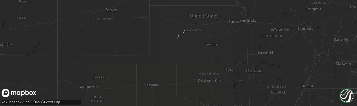 Hail map on December 25, 2016